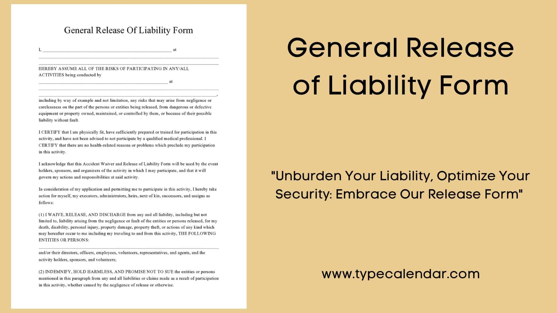 Free Printable Liability Waiver Form
