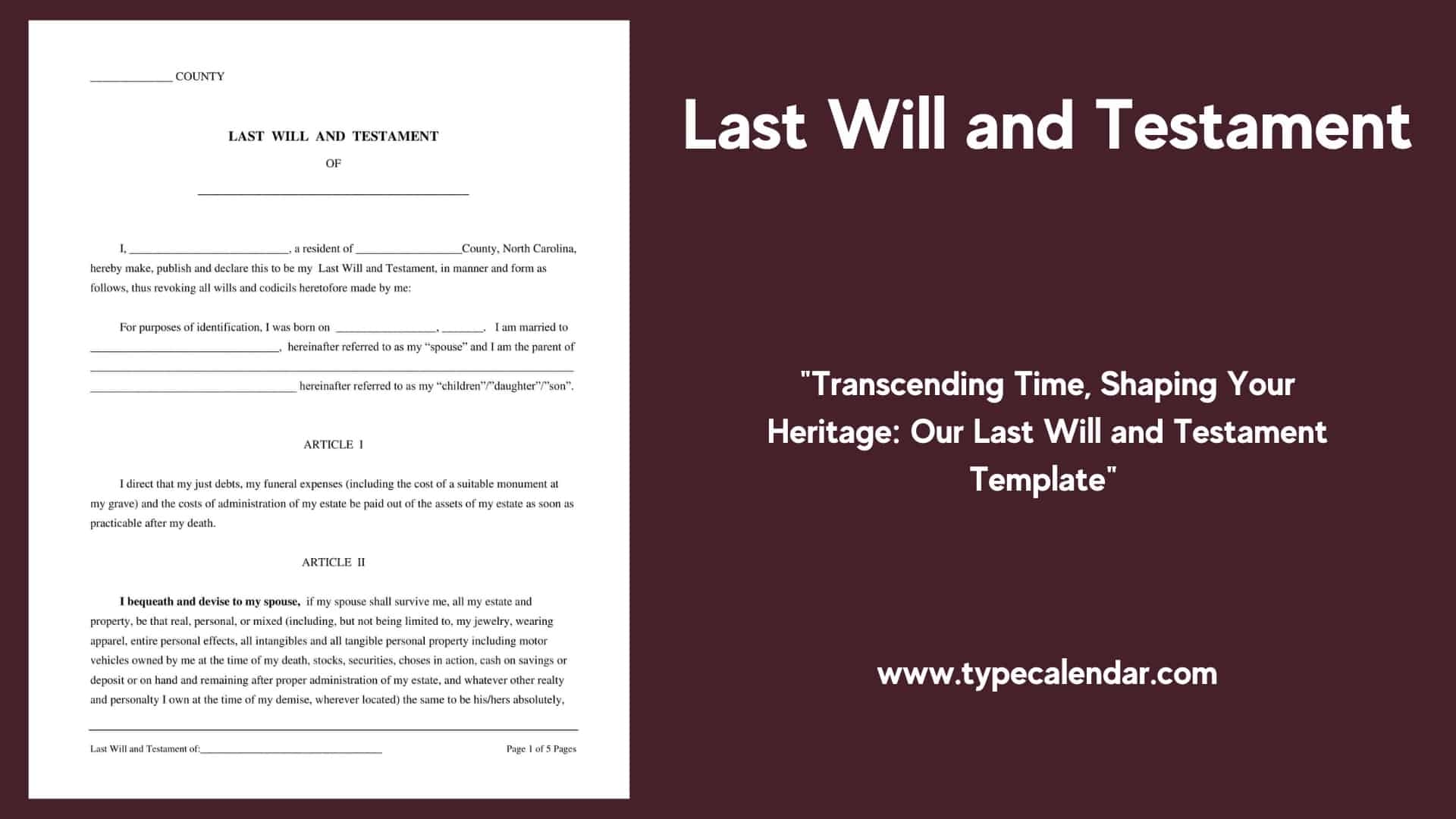 Free Printable Last Will And Testament Templates PDF Word 