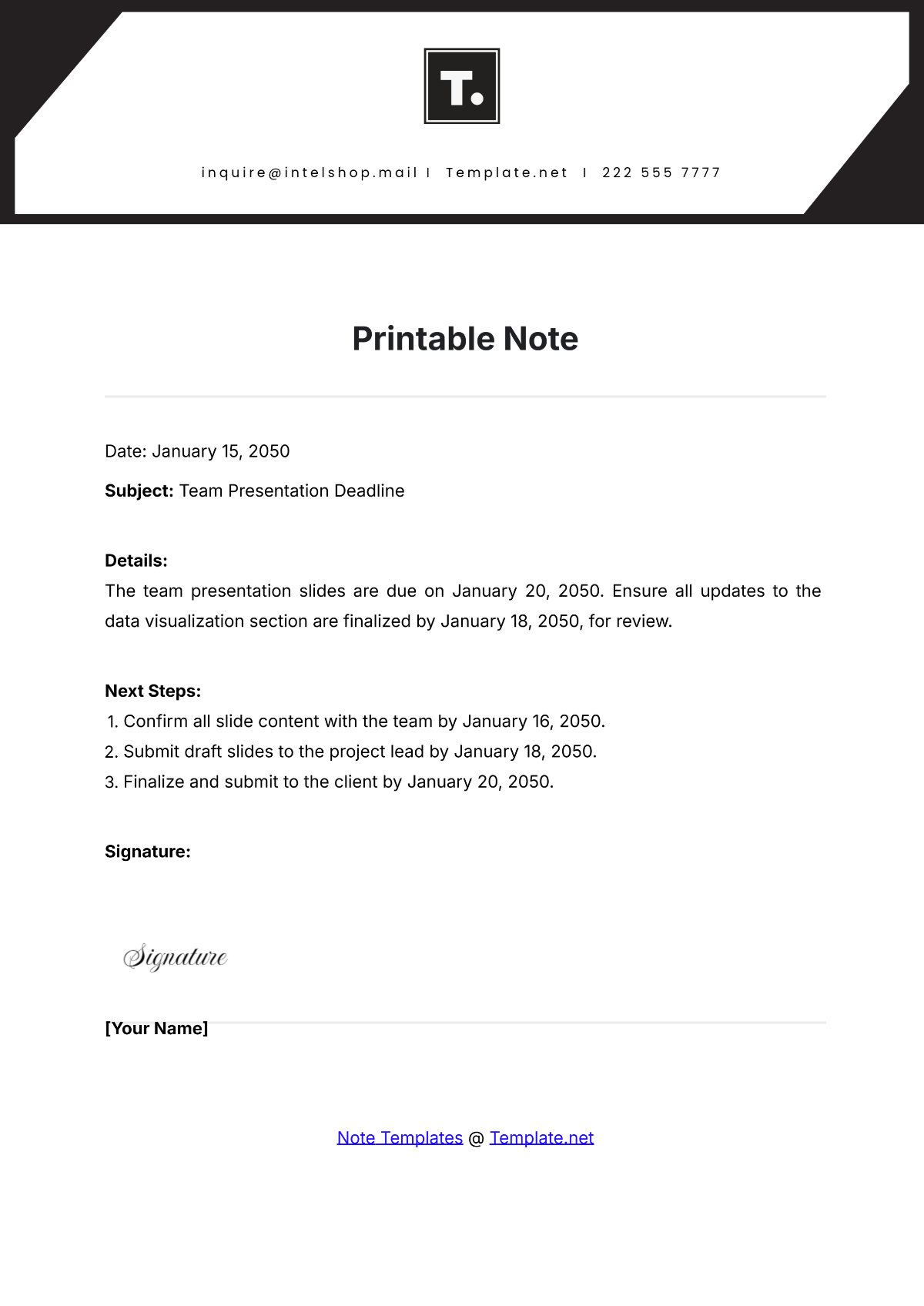 Printable Format