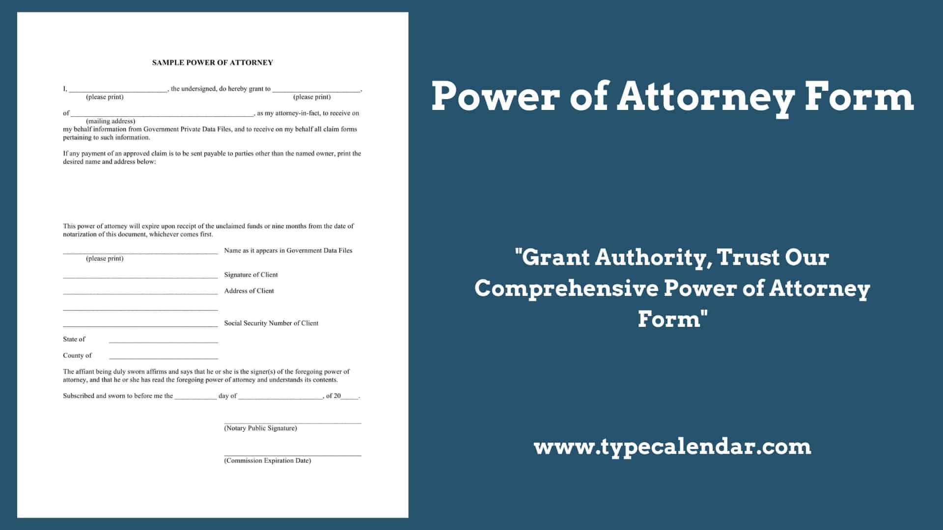 Free Printable Poa Form