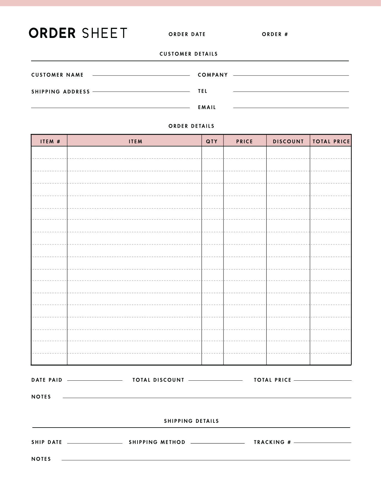 FREE Printable Purchase Order Template World Of Printables