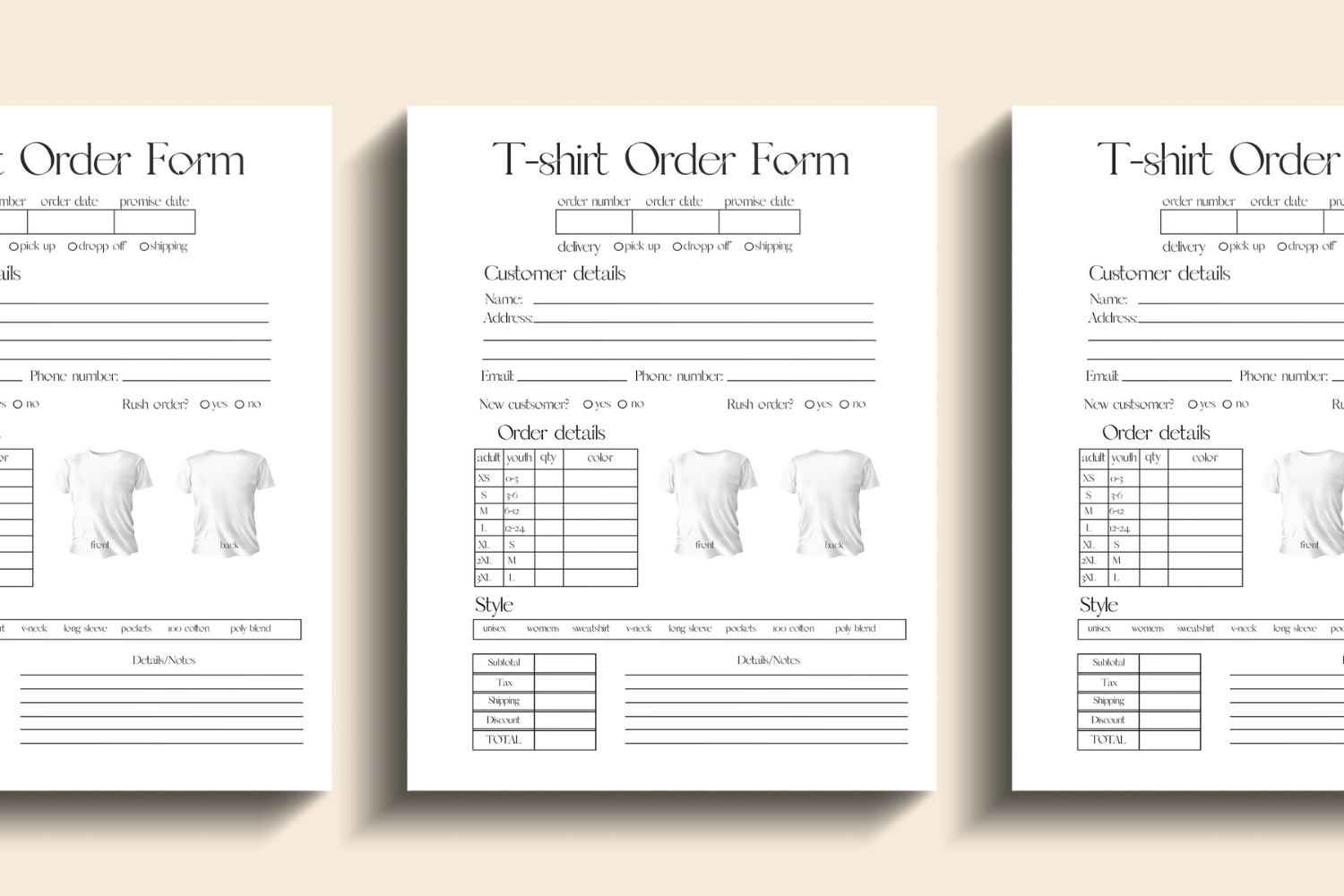 Free Printable T Shirt Order Forms Store