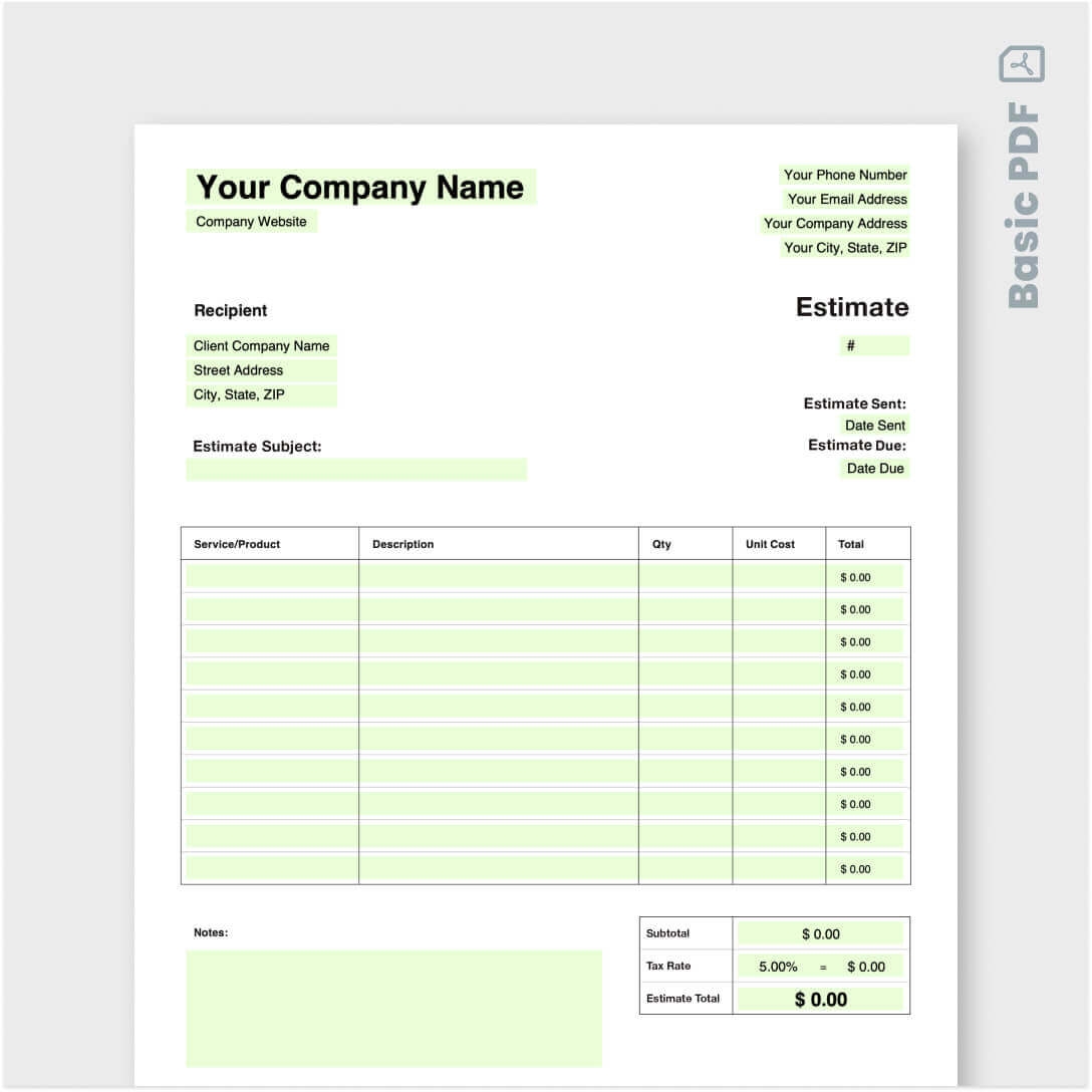 Free Remodeling Estimate Template Download Customize Jobber