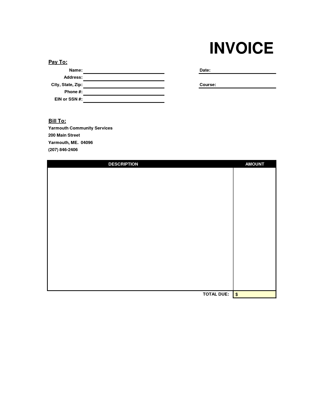 Printable Blank Invoice Forms
