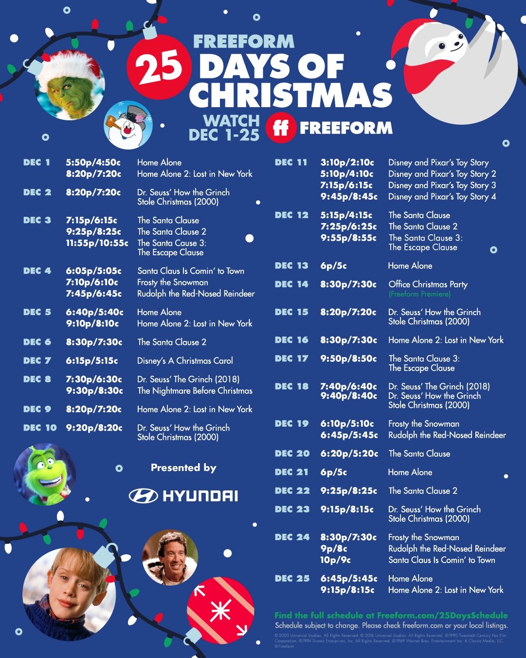 Freeform s 25 Days Of Christmas 2021 Schedule Pretty In Baby Food