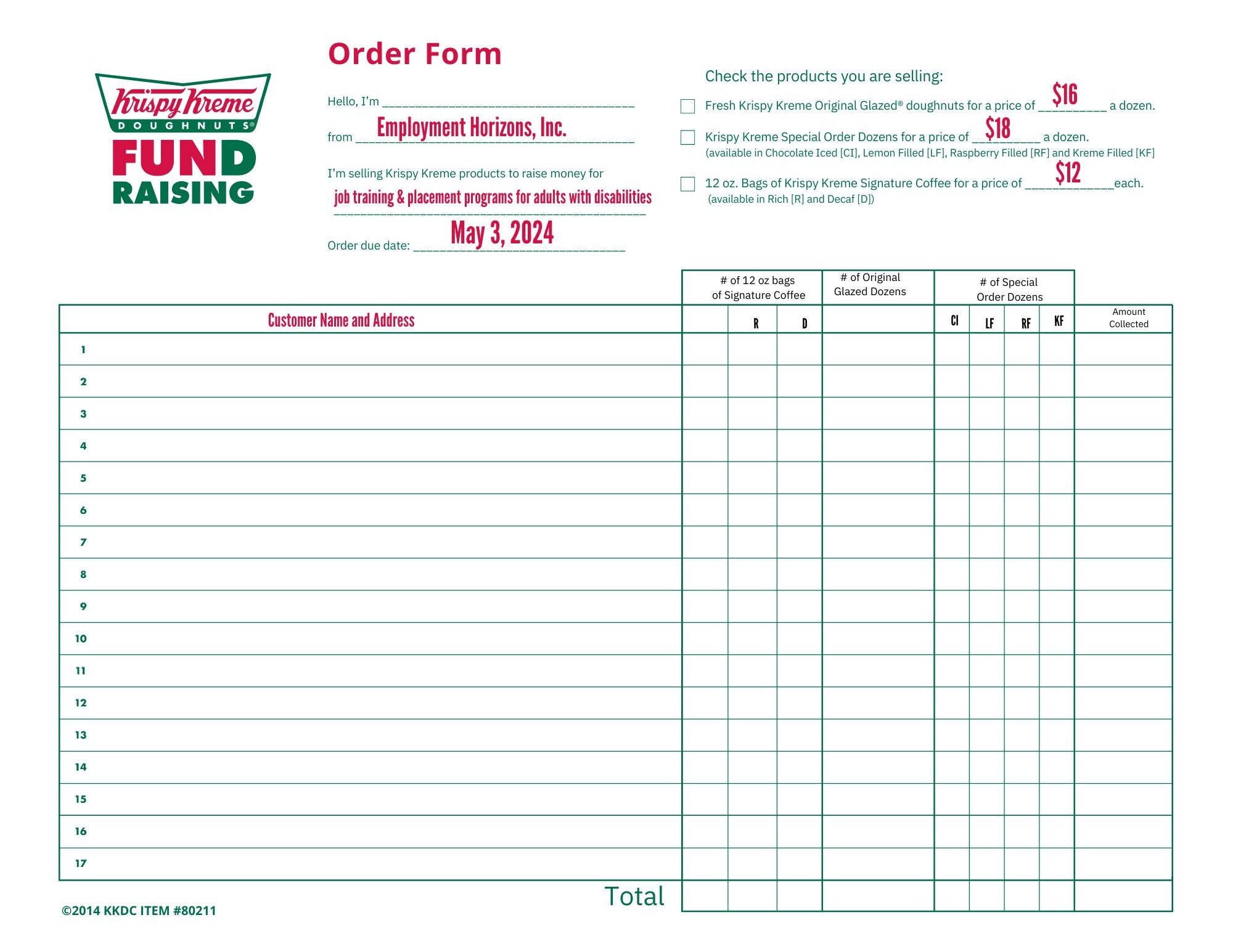 Fundraising With Krispy Kreme Doughnuts Employment Horizons