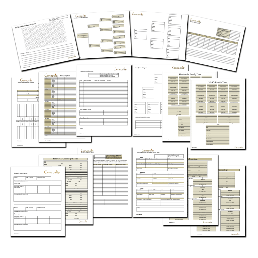 Genealogy Forms Bundle