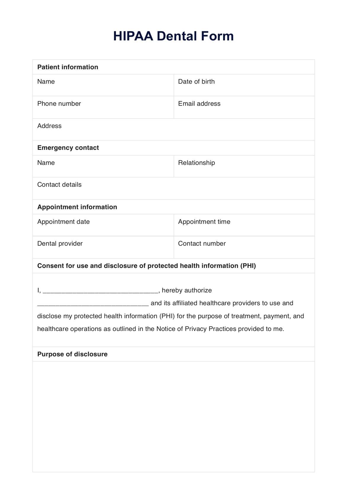 HIPAA Release Form New Jersey Example Free PDF Download