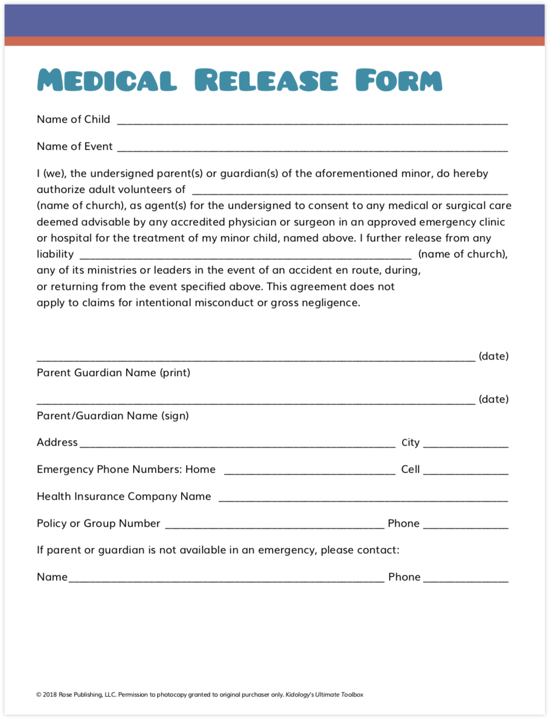 Medical Release Forms Printable
