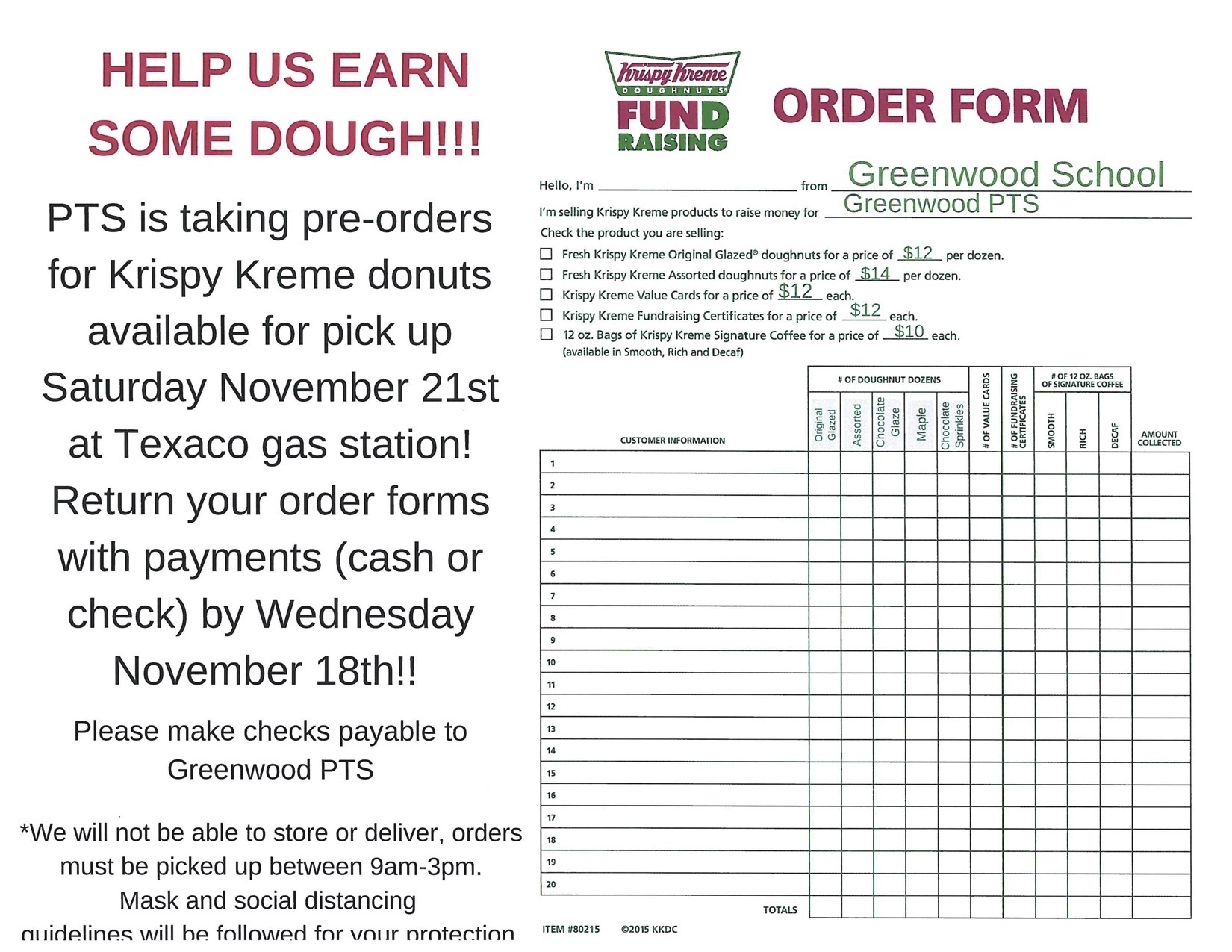 Krispy Kreme Fundraiser Greenwood Elementary School
