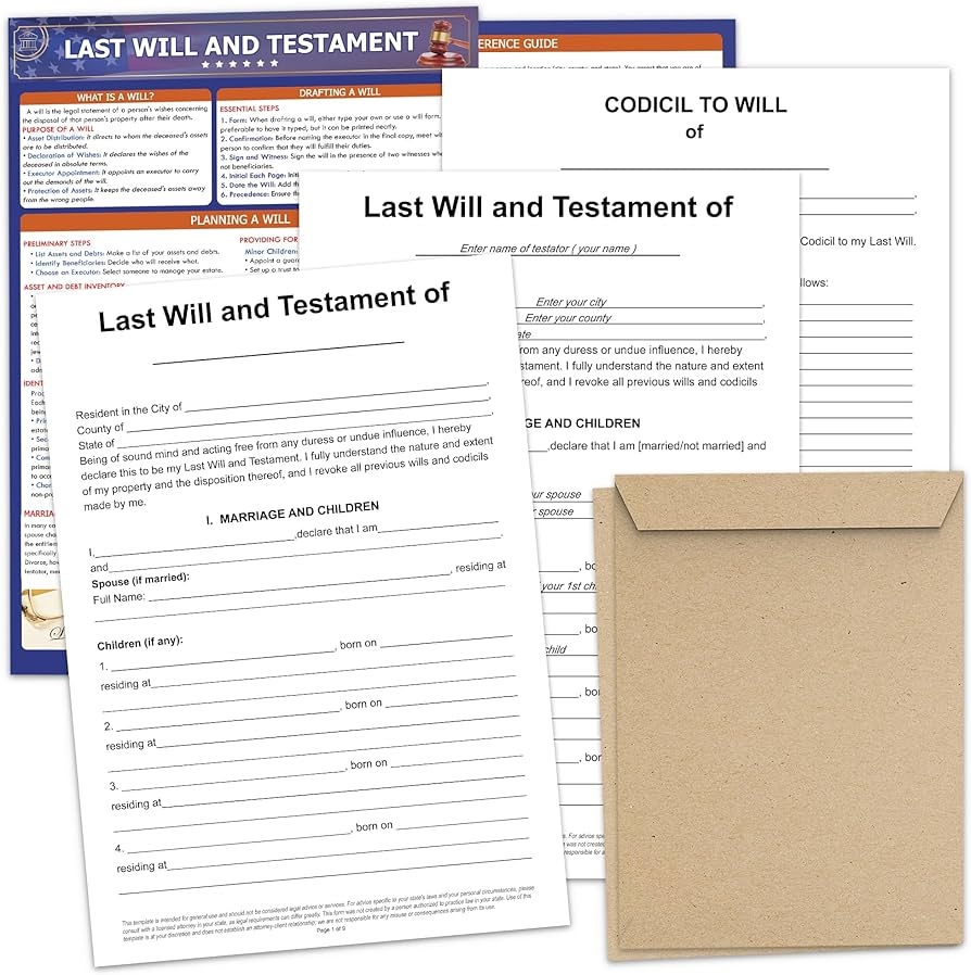 Last Will Printable Form