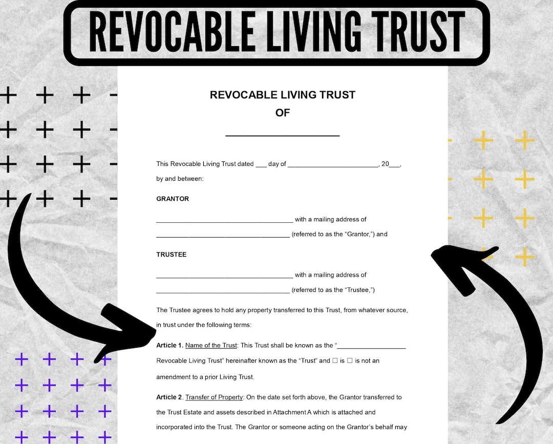 Living Trust Living Trust Form Living Trust Vorlagen Etsy de