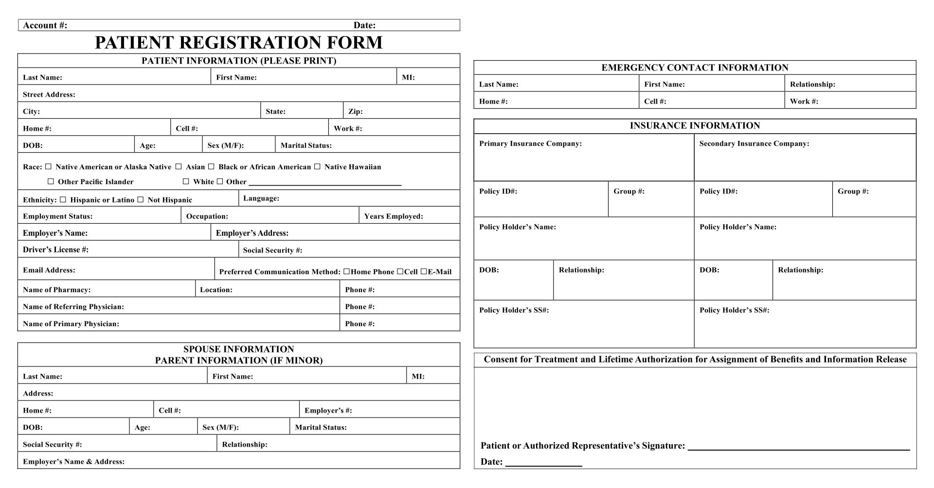 Free Printable Medical Office Forms