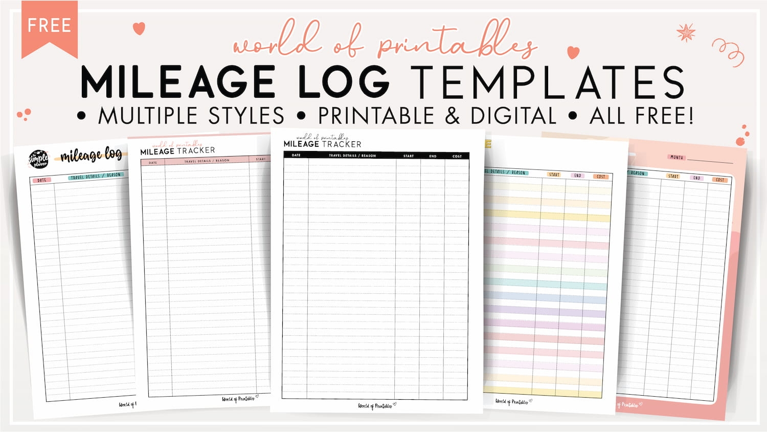 Mileage Log Templates 15 Best Styles World Of Printables