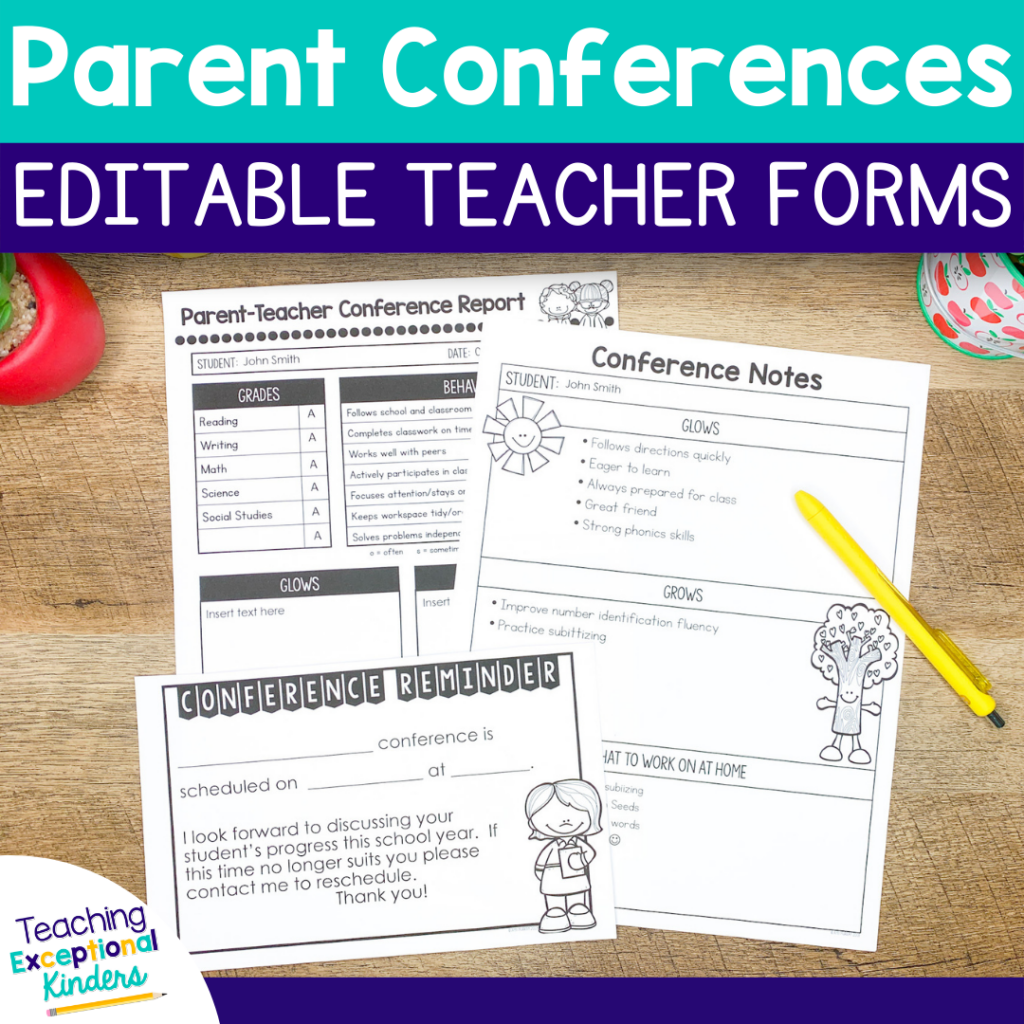 Must Have Parent Teacher Conference Forms Teaching Exceptional Kinders