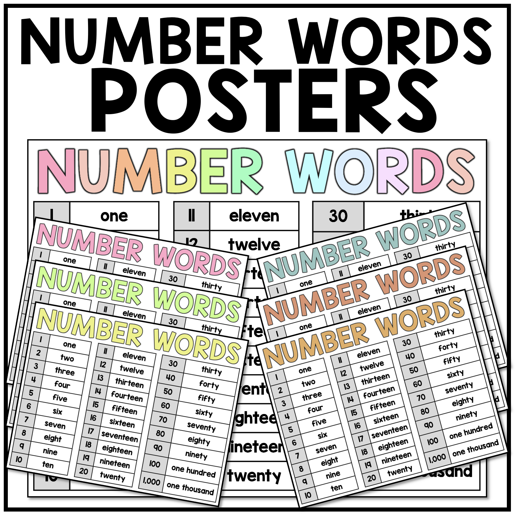 Number Words Posters Printable Classroom Resource Miss West Worksheets Library
