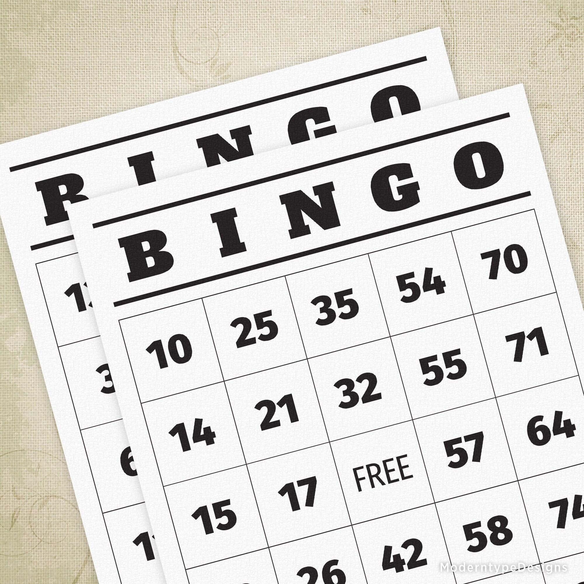 Numbered BINGO Cards Printable 100 Pages 1 75 Random B I N G O Game Night Activity Digital Download Gam012 Etsy
