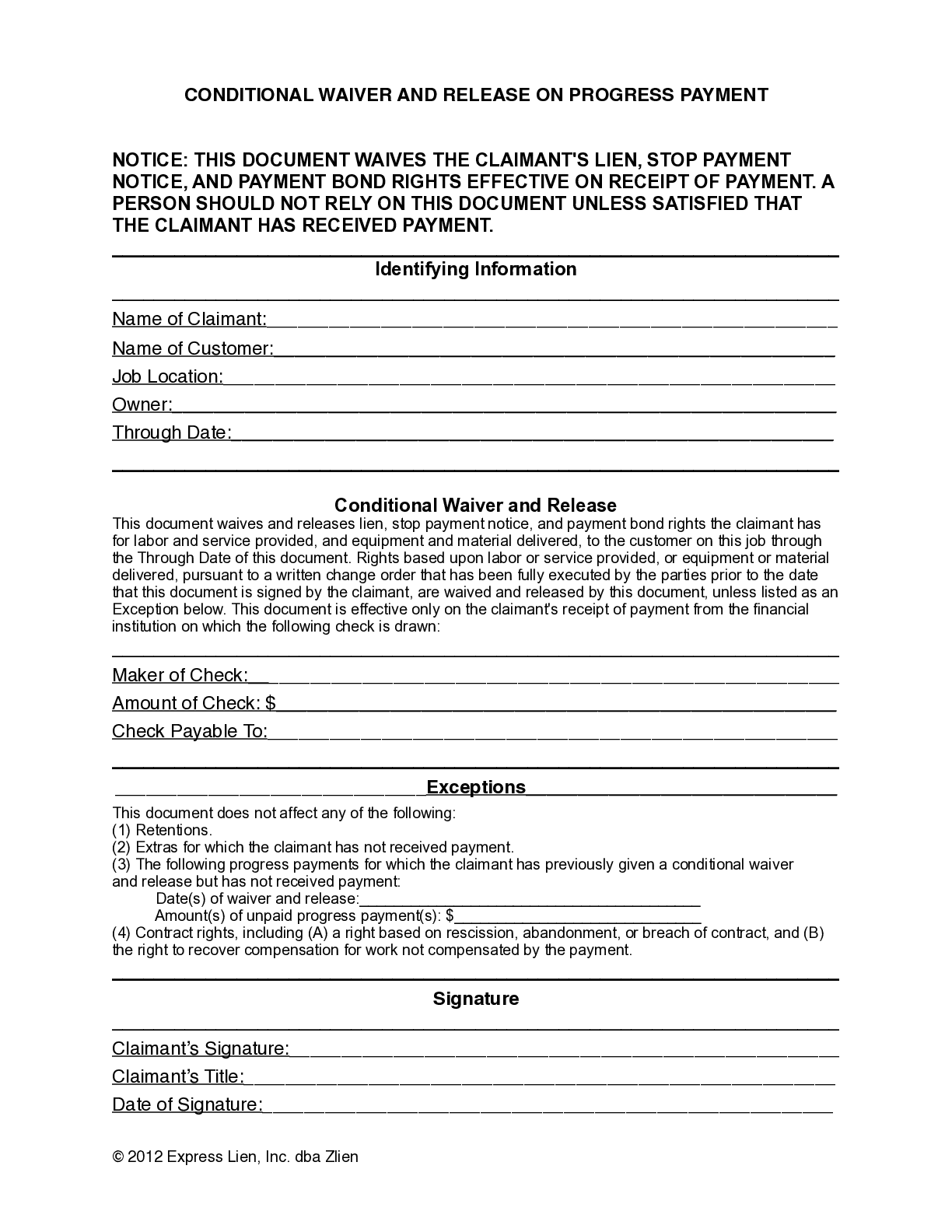 Oklahoma Partial Conditional Lien Waiver Form Free