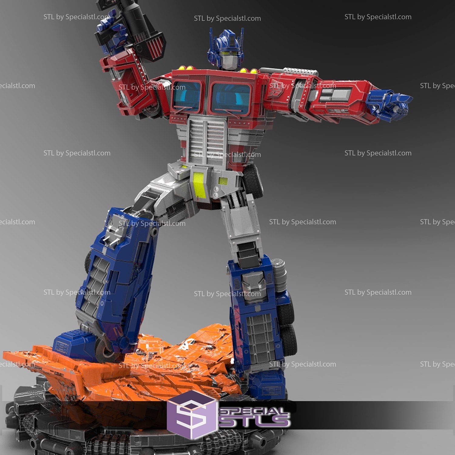 Optimus Prime STL Files Standing V3 Transformers 3D Printing Figurine SpecialSTL