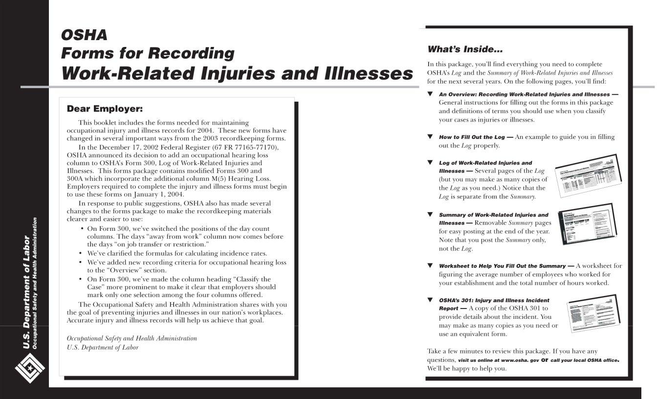 Osha Form 300 Fill Out Printable PDF Forms Online