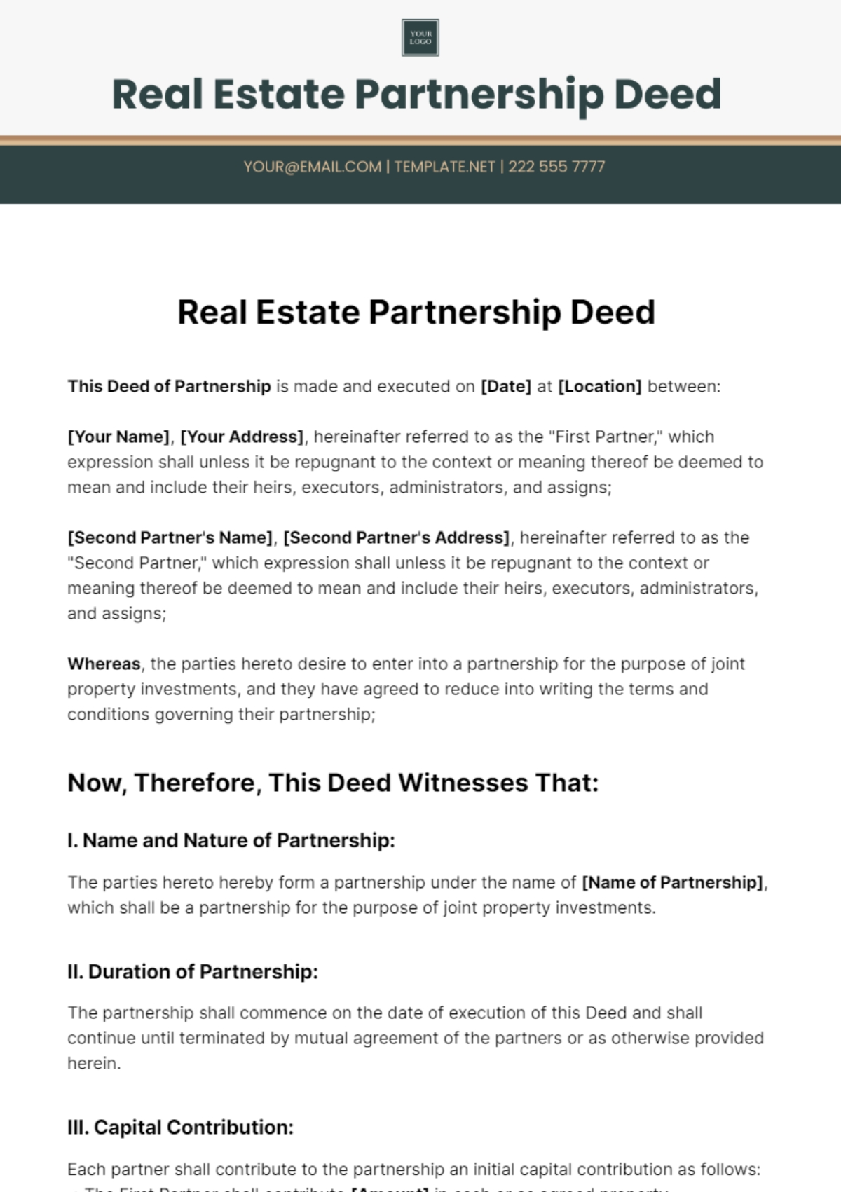 Page 4 Free Deed Templates Editable And Printable