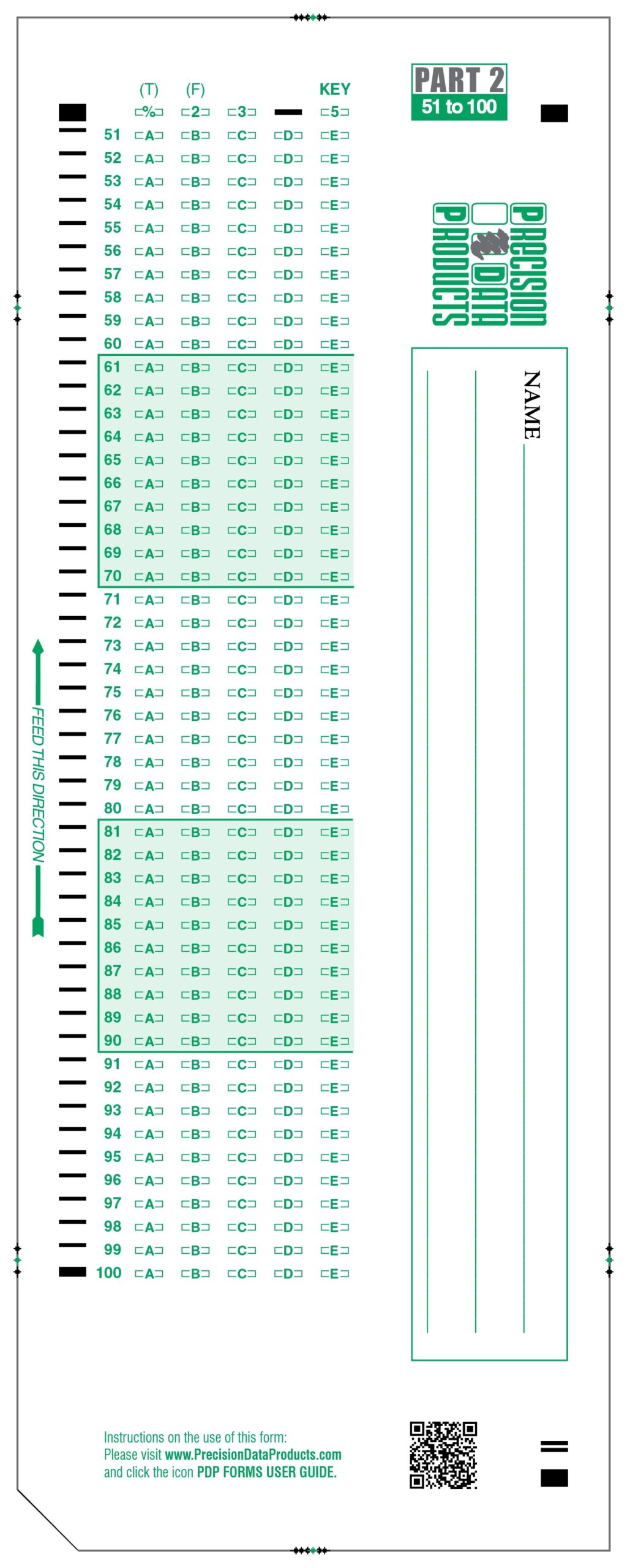 Printable Scantron Forms