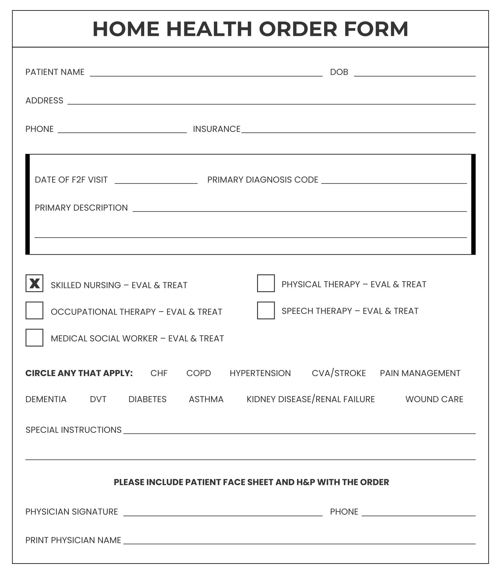 Physician Order Sheet 10 Free PDF Printables Printablee