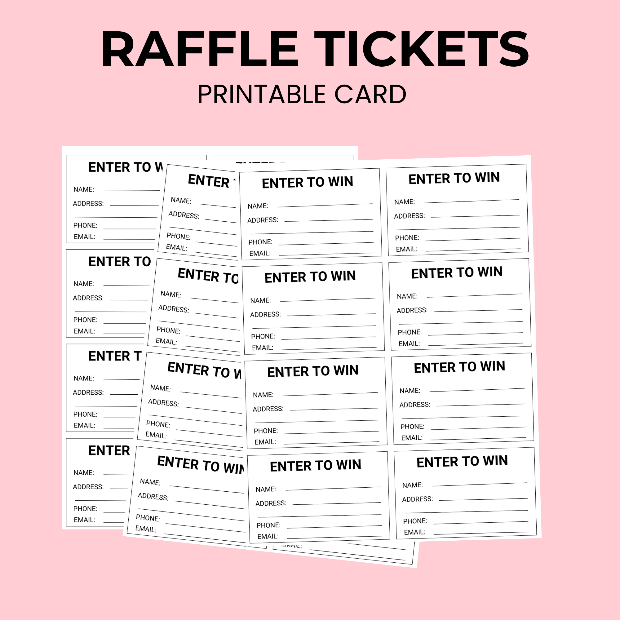 Printable Raffle Ticket Enter To Win Ticket