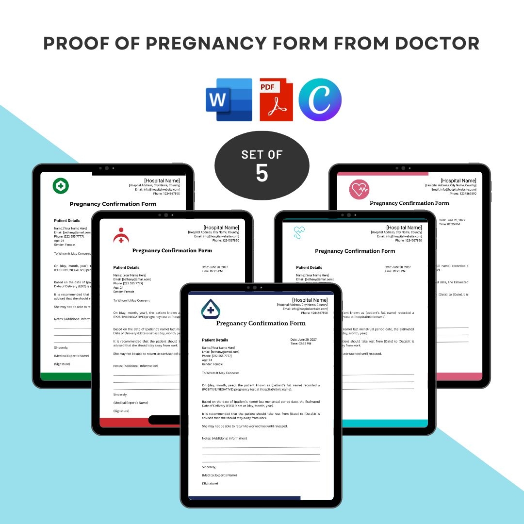 Printable Proof Of Pregnancy Form Pdf