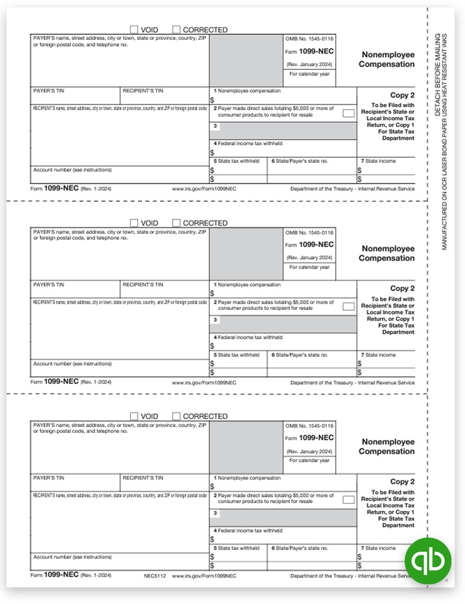QuickBooks 1099 NEC Forms Envelopes DiscountTaxForms