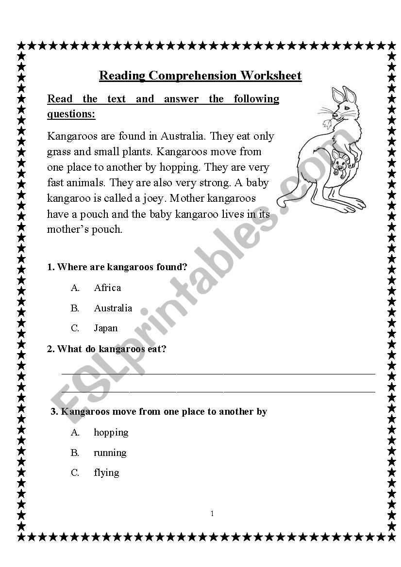 Reading Comprehension Informative Text ESL Worksheet By Worksheets Library