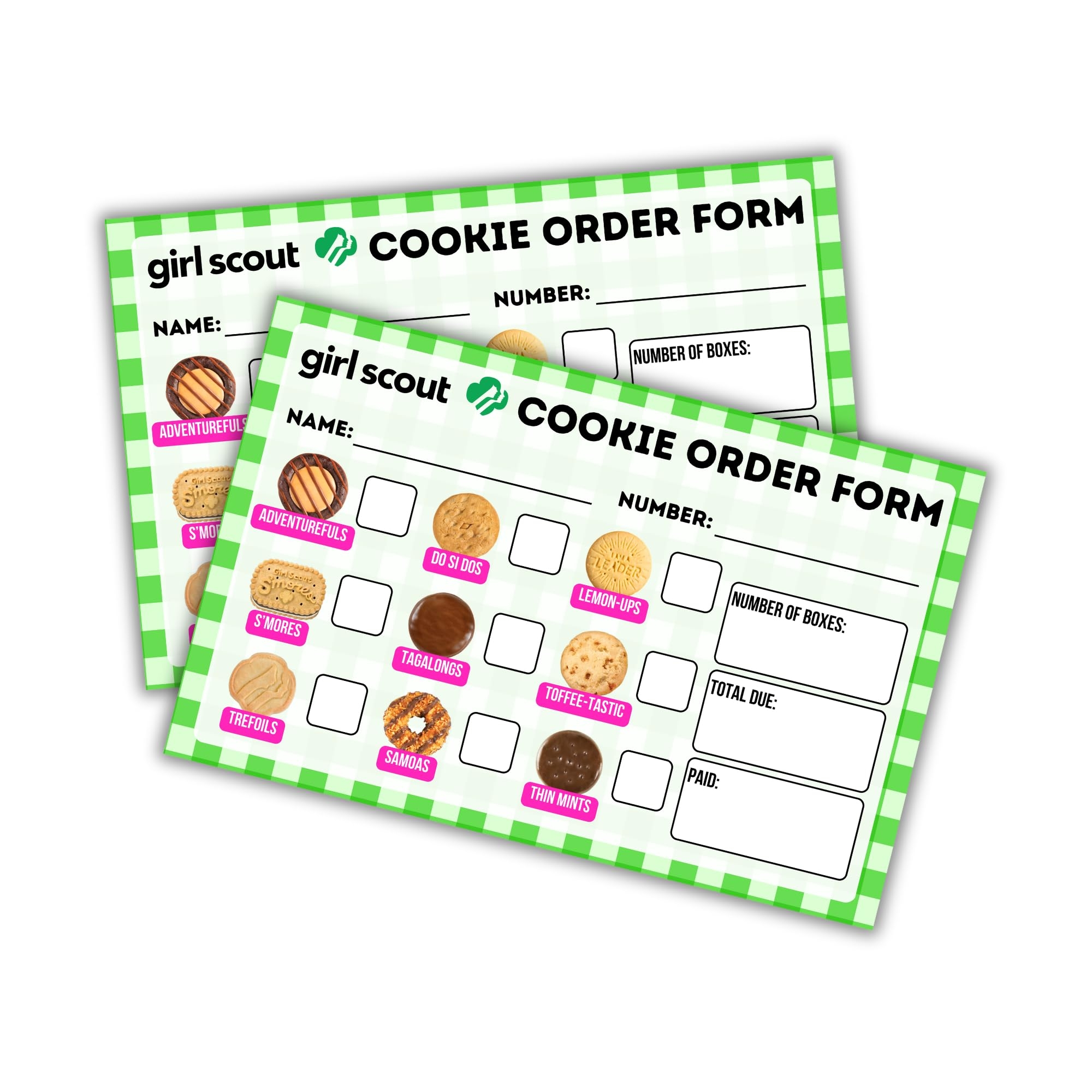 Scout Cookie Order Forms Pack Of 50 5 5 X 8 5 Paper Green Squared Thank You For Supporting Troop Number Enjoy Your Girl Cookies Troop Leader Daisy Brownie Junior Amazon de Home