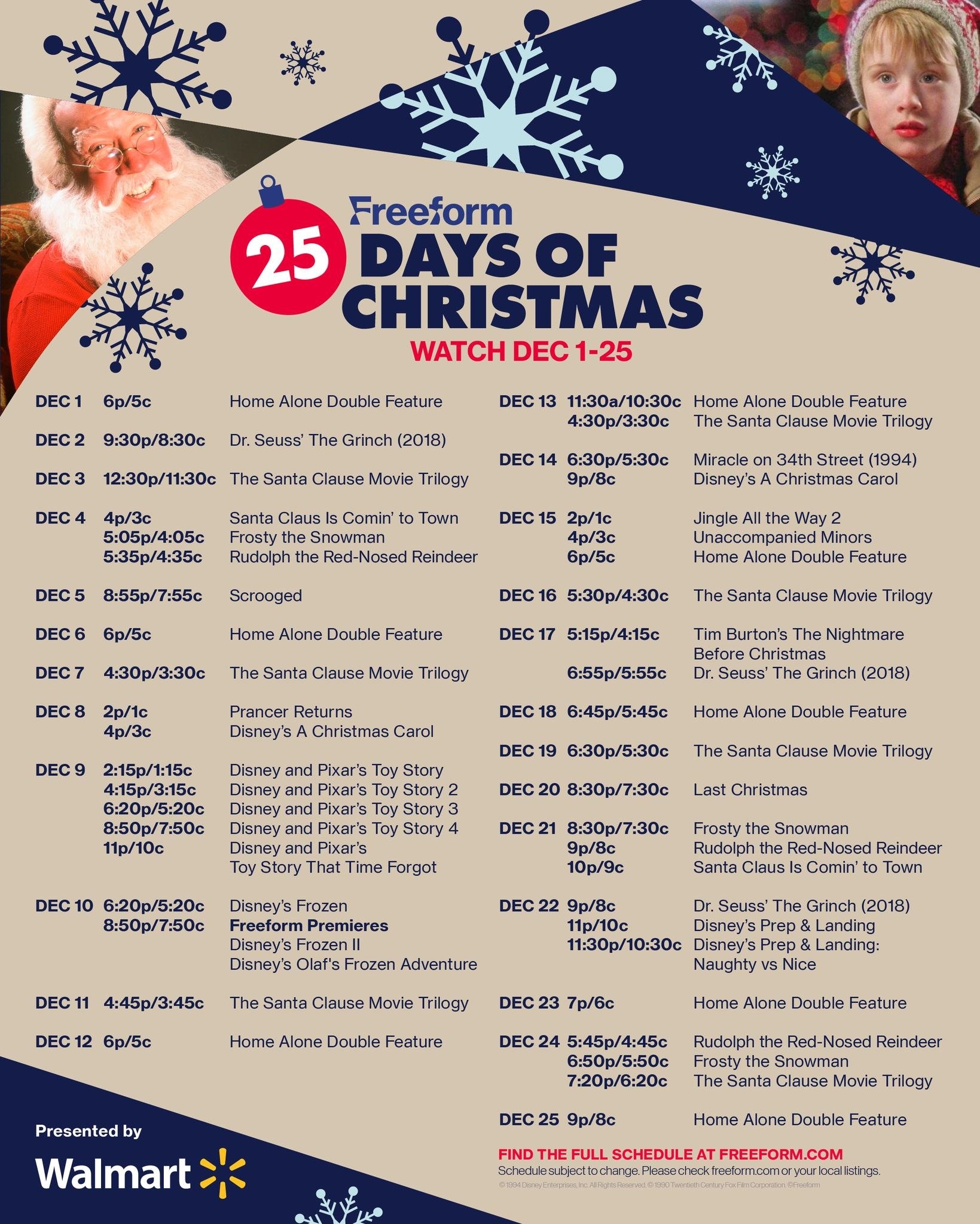 See The Full 2022 Schedule For Freeform s 25 Days Of Christmas Pop Culture Planet
