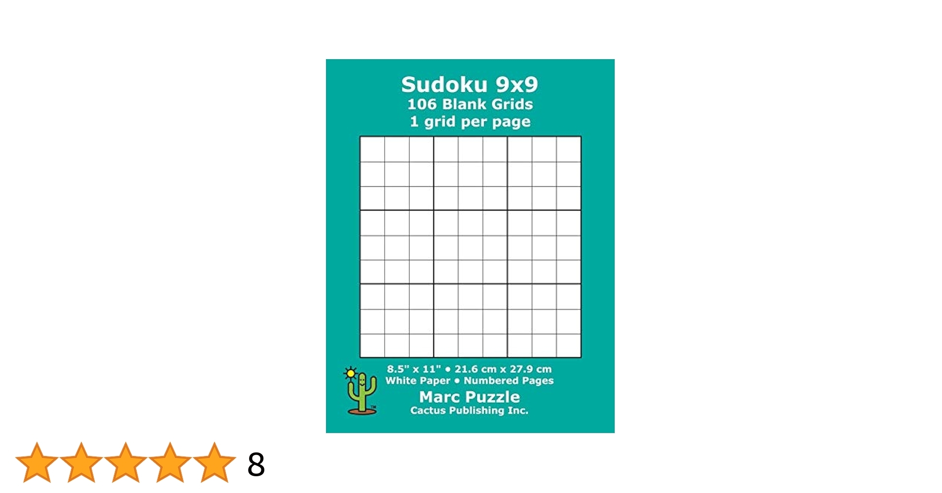 Sudoku 9x9 106 Blank Grids 1 Grid Per Page 8 5 X 11 216 X 279 Mm White Paper Page Numbers Number Place Su Doku Nanpure 9 X 9 Puzzle Template Boards 