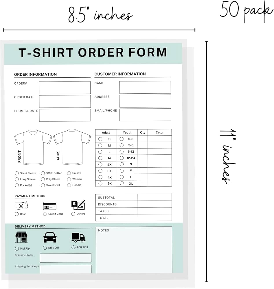 Custom Hoodoe Sweatshirt Order Form Template Free Printable