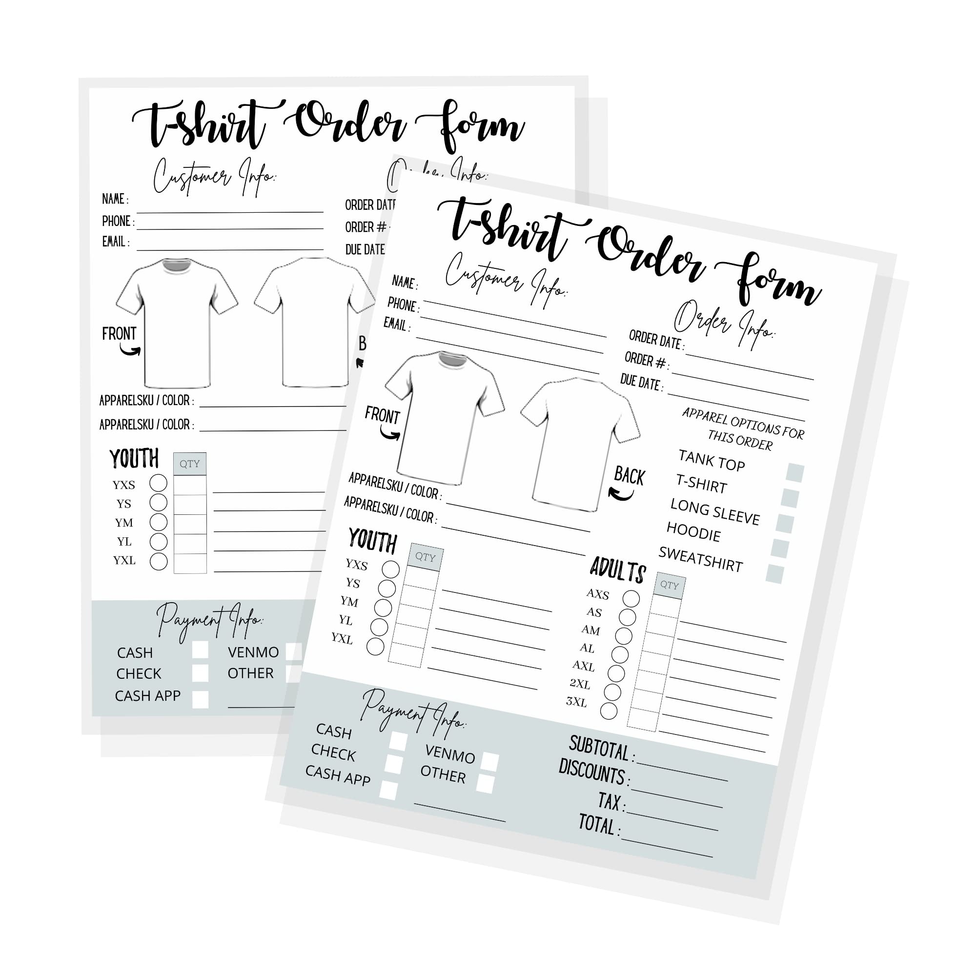 T Shirt Customized Order Form Hoodie Template Business Invoice 75 Pack 8 5 X 11 Inch Logbook Printable For Small Business New Orders Vinyl Stickers Sublimation Amazon de Stationery Office Supplies