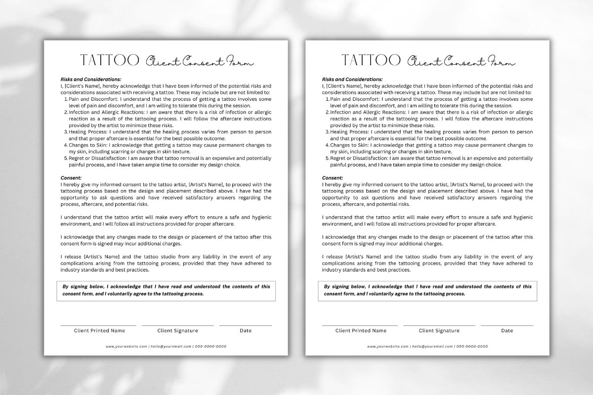 Printable Tattoo Consent Form