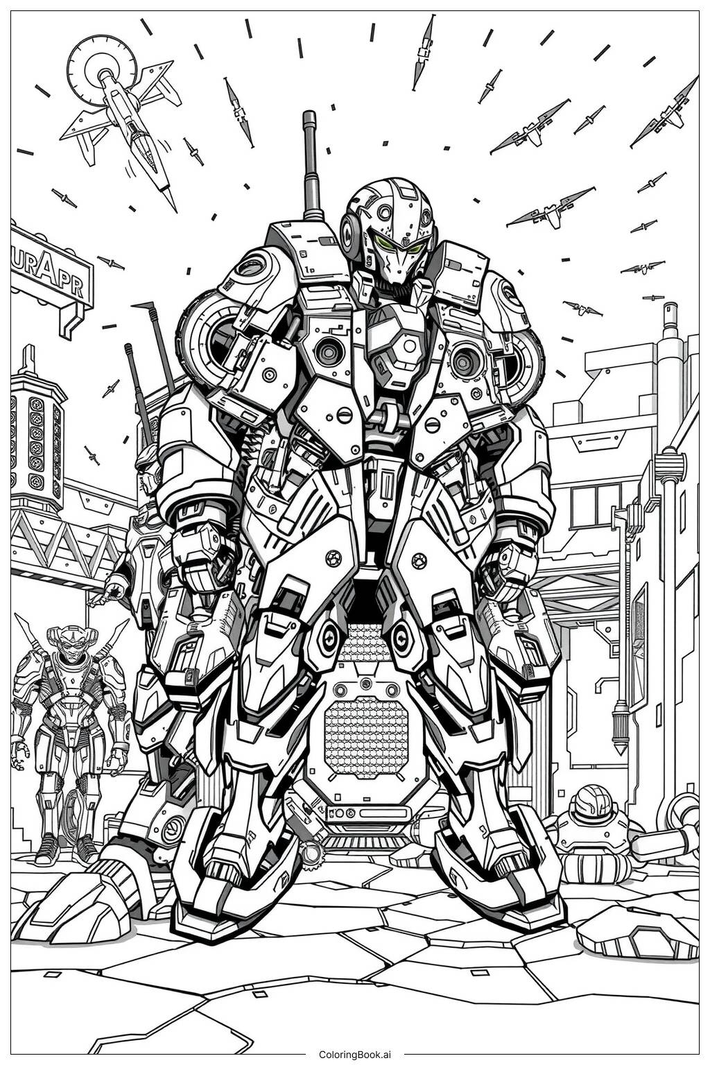 Transformers Rise Of The Beasts In Action Coloring Page Free PDF PNG Printable 