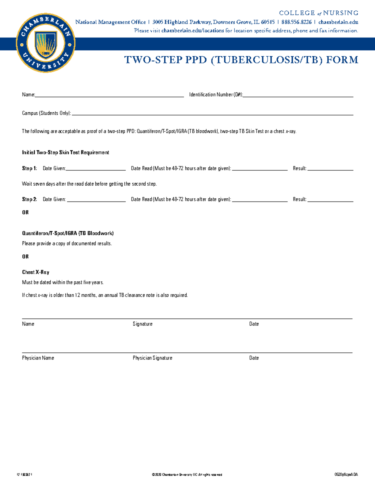 Two Step PPD Form PPD Form C O L L E G E O F N U R S I N G National Management Office 3005 Studocu