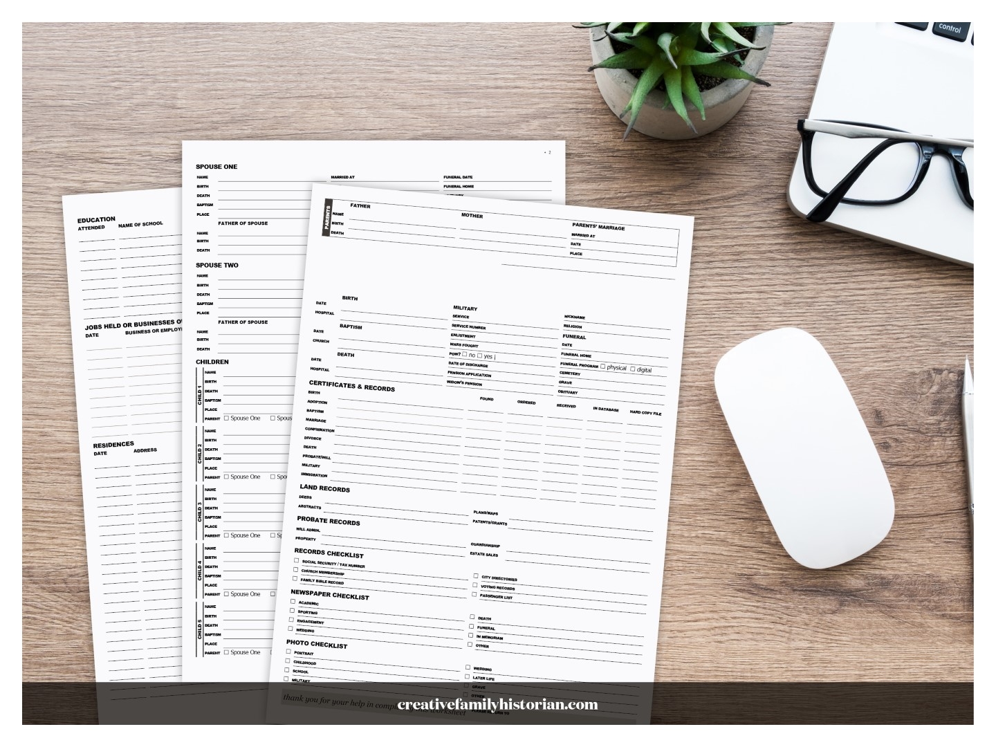 Free Printable Genealogy Forms Individual Worksheet