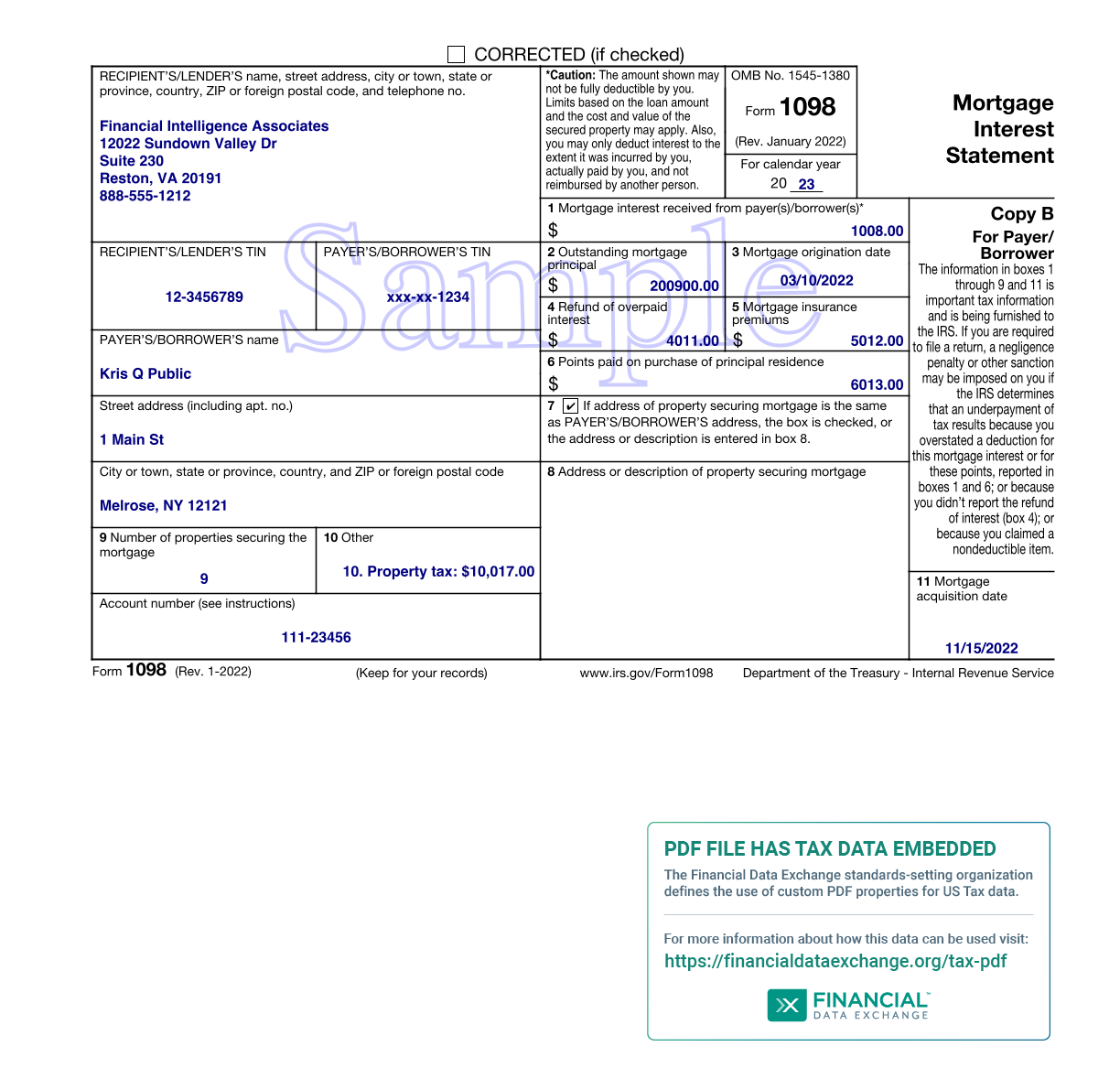 US Tax Forms Embedded PDF
