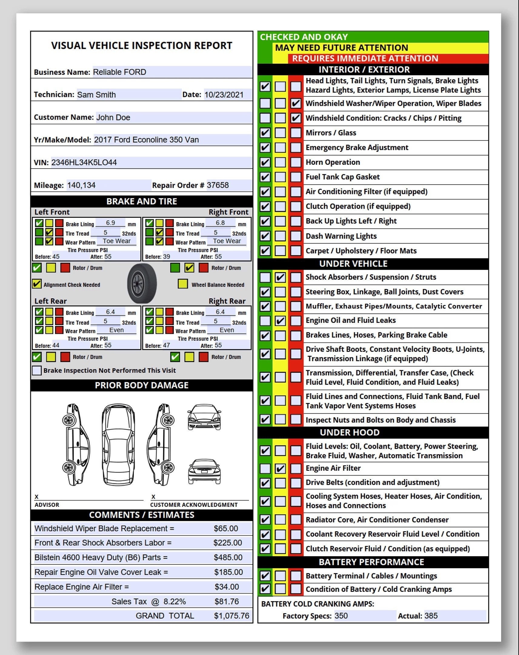 Visual Vehicle Inspection Report Fillable PDF Multi point Vehicle Inspection Checklist Vehicle Inspection Worksheet Fill And Print Etsy UK
