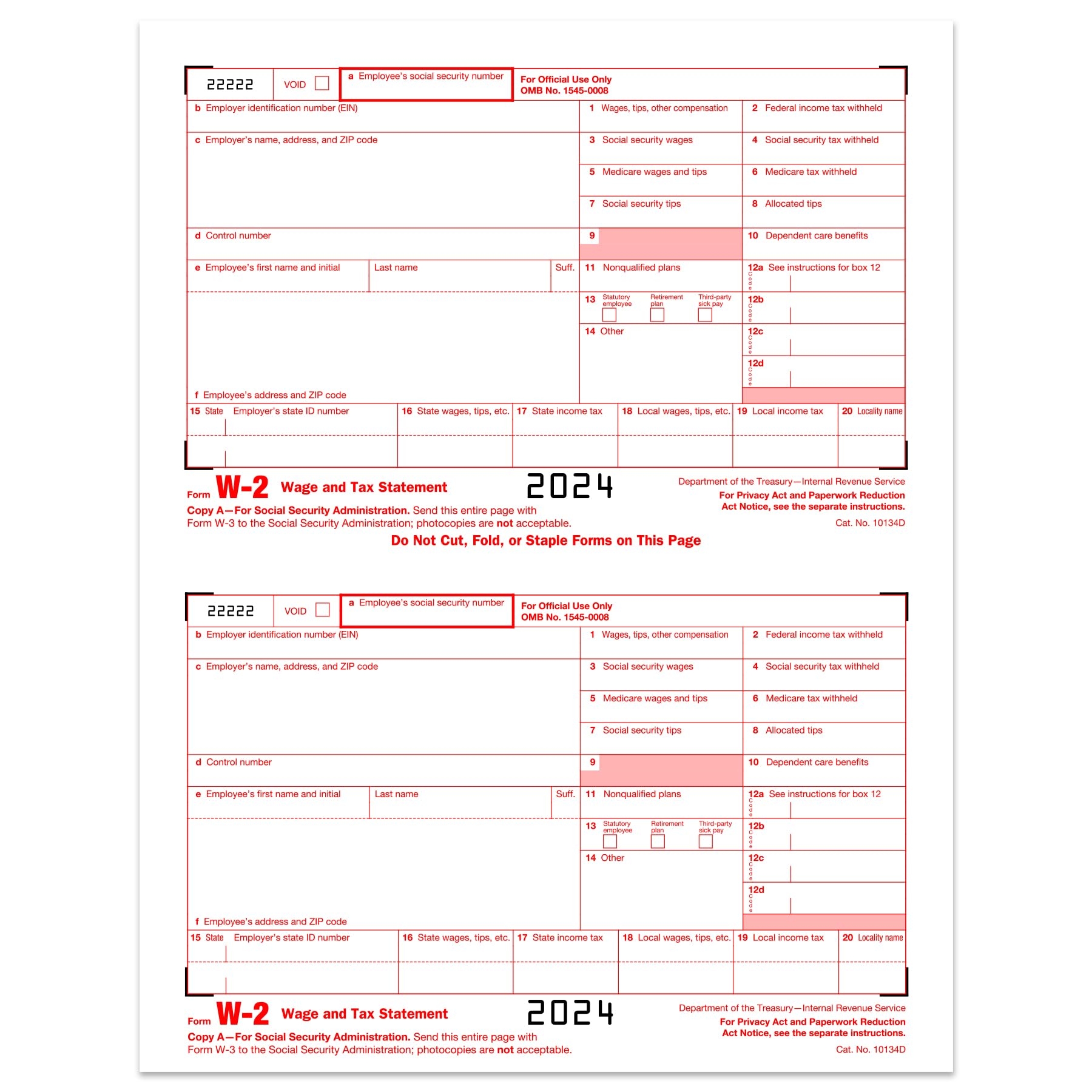 W2 Forms 2022 6 Piece Tax Form 25 Employee Set With Laser Forms Designed For QuickBooks And Accounting Software Amazon de Stationery Office Supplies