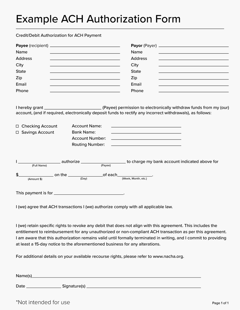 What Is An ACH Authorization Form How To Create One